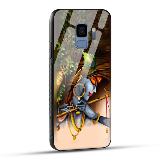 Samsung Galaxy S9 Back Cover Lord Krishna with Flute Printed Glass Case