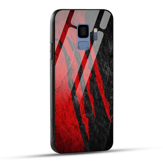 Samsung Galaxy S9 Back Cover Red Printed Glass Case