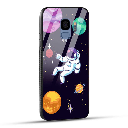 Samsung Galaxy S9 Back Cover Colorful Illustration Astronaut Printed Glass Case