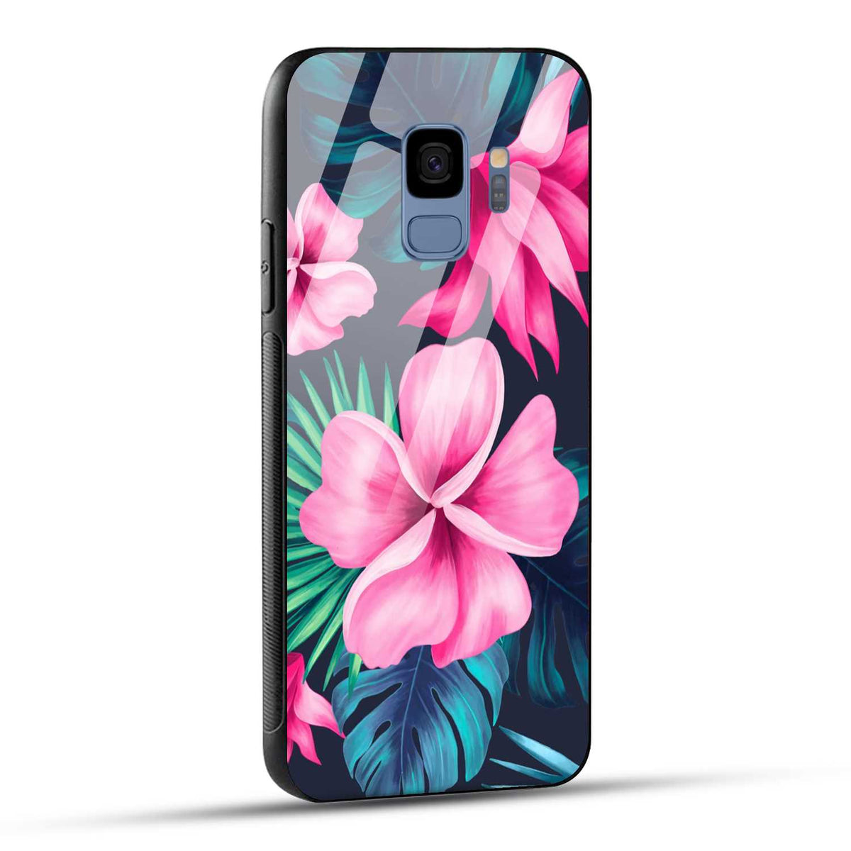Samsung Galaxy S9 Back Cover Retro Flowers  Printed Glass Case
