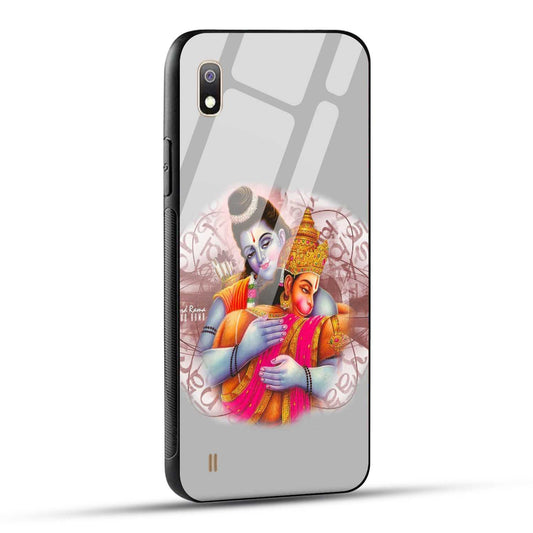 Samsung Galaxy A10 Back Cover Hanuman and Ram Printed Glass Case