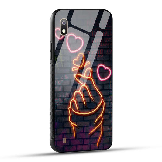 Samsung Galaxy A10 Back Cover Swag Cute Hearts Printed Glass Case
