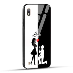 Samsung Galaxy A10 Back Cover Love Proposal Printed Glass Case