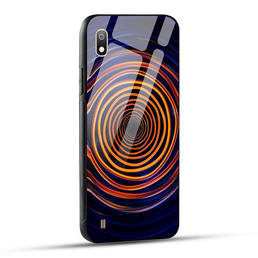 Samsung Galaxy A10 Back Cover Round Color Waves Glass Case