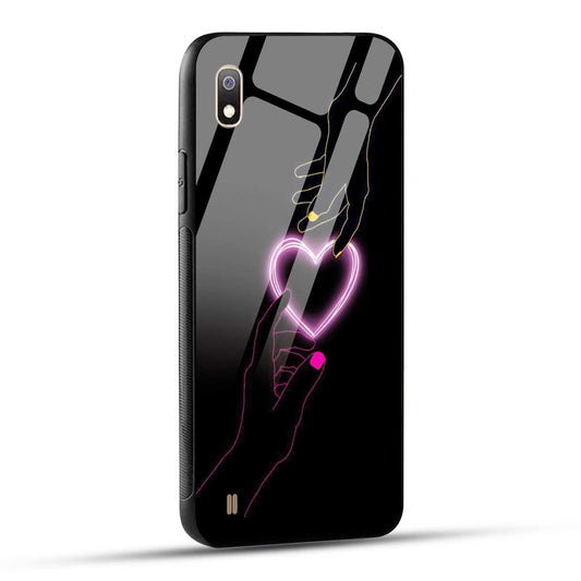 Samsung Galaxy A10 Back Cover Love Forever Heart Printed Glass Case