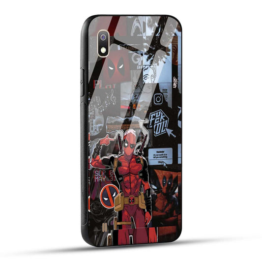 Samsung Galaxy A10 Back Cover Superhero Collage Printed Glass Case