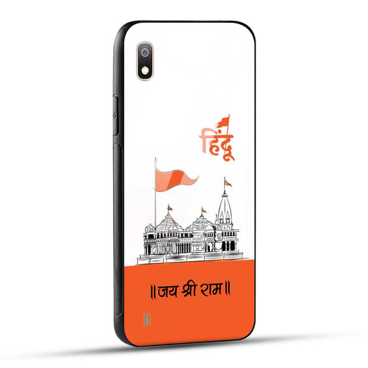 Samsung Galaxy A10 Back Cover Jai Shree Ram Mandir Art Printed Glass Case