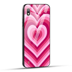 Samsung Galaxy A10 Back Cover Love Hearts Printed Glass Case