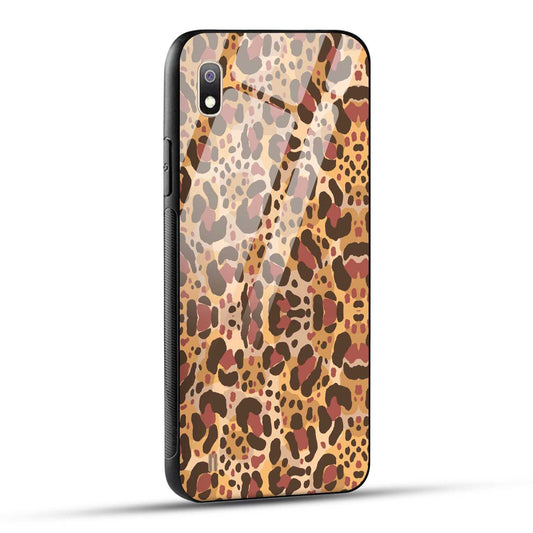 Samsung Galaxy A10 Back Cover Unique Brown Texture Printed Glass Case