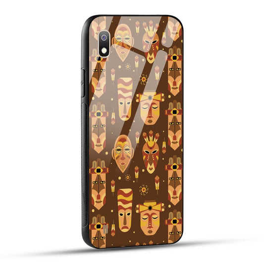 Samsung Galaxy A10 Back Cover Tribal African Mask Printed Glass Case