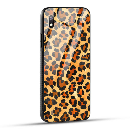 Samsung Galaxy A10 Back Cover Leopard Pattern Printed Glass Case