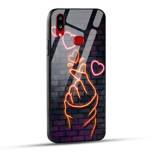 Samsung Galaxy A10s / Samsung Galaxy M01s Back Cover Swag Cute Hearts Printed Glass Case