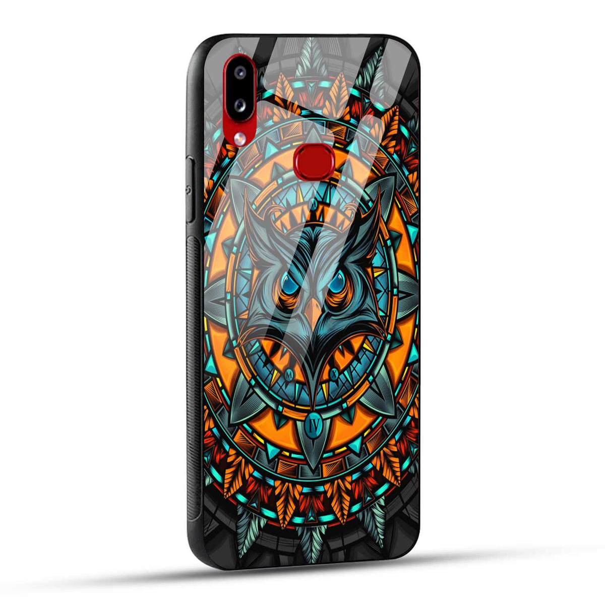 Samsung Galaxy A10s / Samsung Galaxy M01s Back Cover Attractive Owl Printed Glass Case
