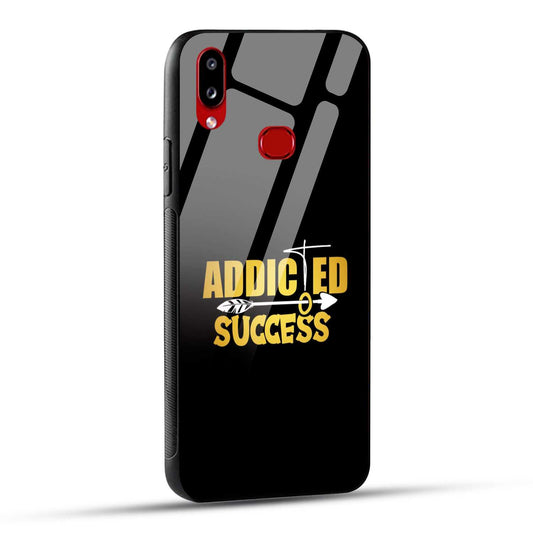 Samsung Galaxy A10s / Samsung Galaxy M01s Back Cover Addicted To Success Empowerment Quote Printed Glass Case