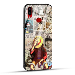 Samsung Galaxy A10s / Samsung Galaxy M01s Back Cover Anime One Piece Wanted Luffy  Printed Glass Case
