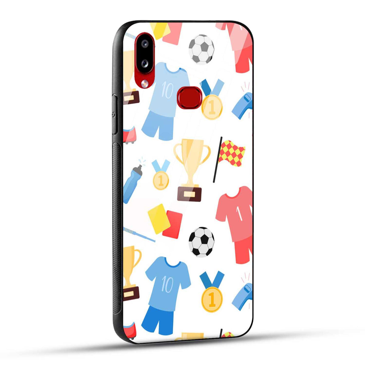 Samsung Galaxy A10s / Samsung Galaxy M01s Back Cover Love For Football Printed Glass Case
