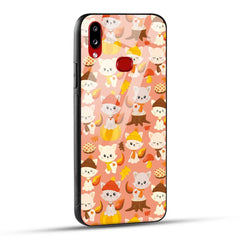 Samsung Galaxy A10s / Samsung Galaxy M01s Back Cover Cute Kittys Printed Glass Case