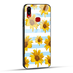 Samsung Galaxy A10s / Samsung Galaxy M01s Back Cover Beautiful Sunflower Doodle Printed Glass Case