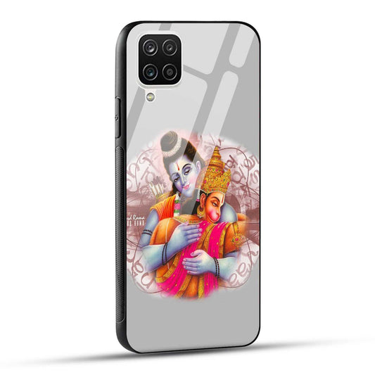 Samsung Galaxy A12 / M12 / F12 Back Cover Hanuman and Ram Printed Glass Case