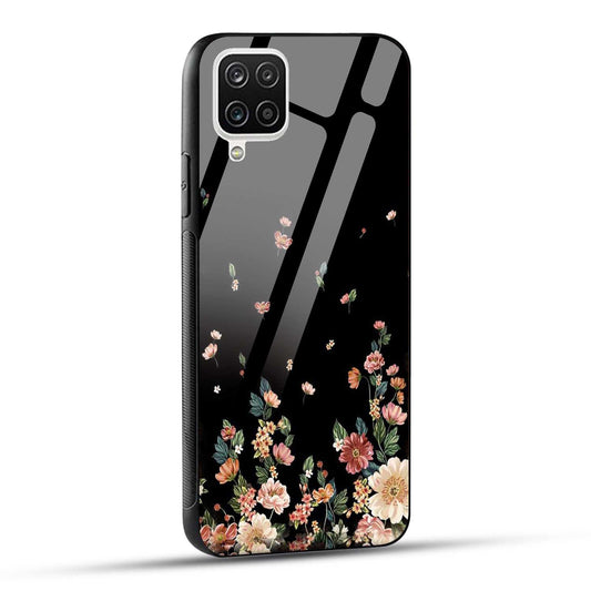 Samsung Galaxy A12 / M12 / F12 Back Cover Flowers Girly Printed Glass Case