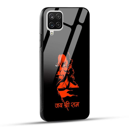 Samsung Galaxy A12 / M12 / F12 Back Cover Jay Shree Ram Bajrangballi Hanuman Printed Glass Case