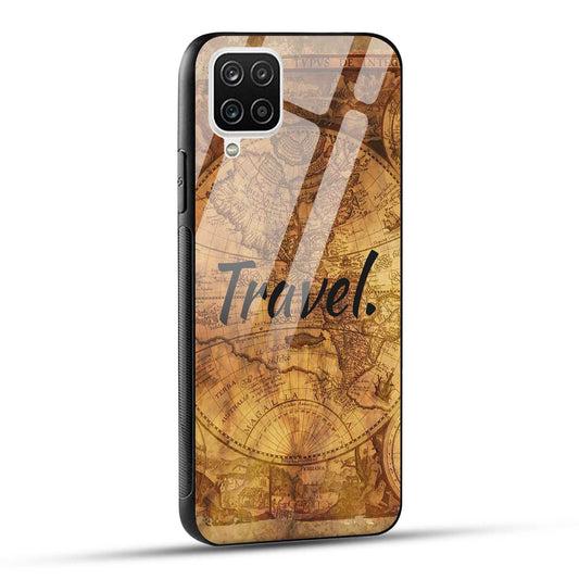 Samsung Galaxy A12 / M12 / F12 Back Cover Travel Printed Glass Case
