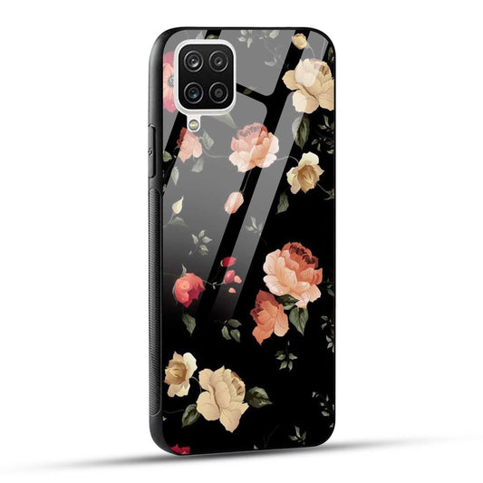 Samsung Galaxy A12 / M12 / F12 Back Cover Flowers Froral Printed Glass Case