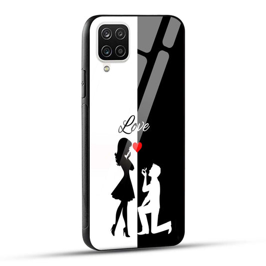Samsung Galaxy A12 / M12 / F12 Back Cover Love Proposal Printed Glass Case