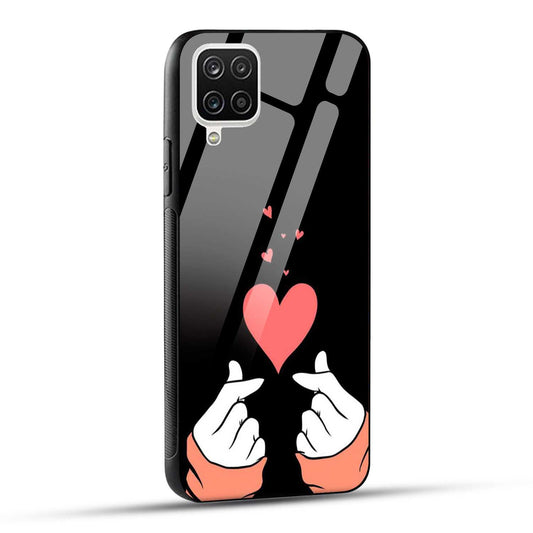 Samsung Galaxy A12 / M12 / F12 Back Cover Love Expressing Printed Glass Case