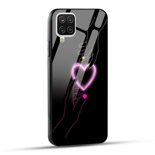 Samsung Galaxy A12 / M12 / F12 Back Cover Love Forever Heart Printed Glass Case