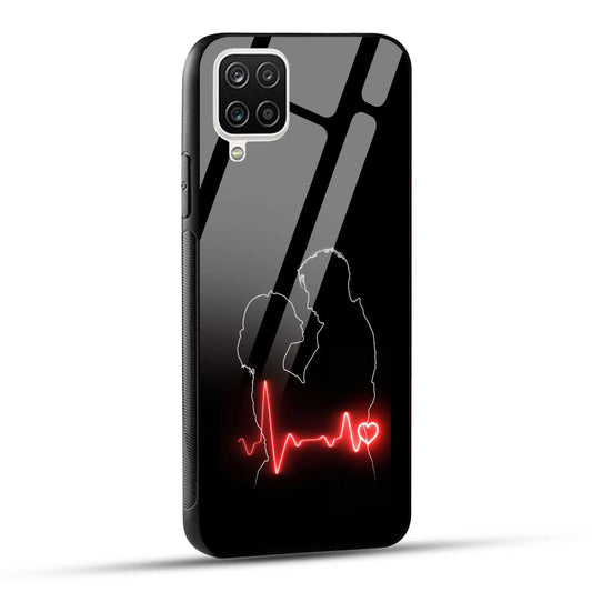 Samsung Galaxy A12 / M12 / F12 Back Cover Couple Love Printed Glass Case