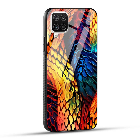 Samsung Galaxy A12 / M12 / F12 Back Cover Colorburst Jungle Rainbow Animal Spots Printed Glass Case