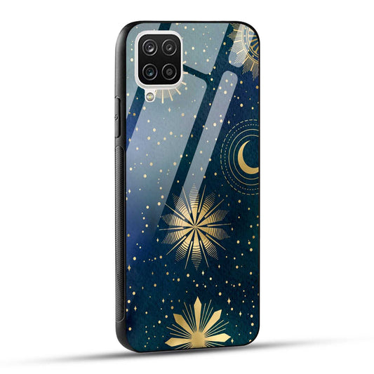 Samsung Galaxy A12 / M12 / F12 Back Cover Art Of Moon Printed Glass Case