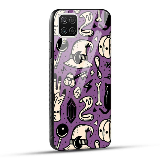 Samsung Galaxy A12 / M12 / F12 Back Cover Aethetic Texture Printed Glass Case