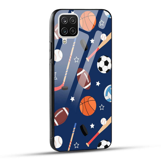 Samsung Galaxy A12 / M12 / F12 Back Cover Every Sports Matter Printed Glass Case