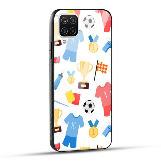 Samsung Galaxy A12 / M12 / F12 Back Cover Love For Football Printed Glass Case