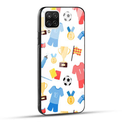 Samsung Galaxy A12 / M12 / F12 Back Cover Love For Football Printed Glass Case
