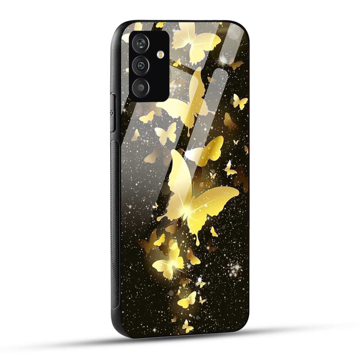 Samsung Galaxy A14 5G Back Cover Golden Butterfly Printed Glass Case