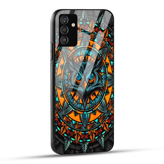 Samsung Galaxy A34 5G Back Cover Attractive Owl Printed Glass Case