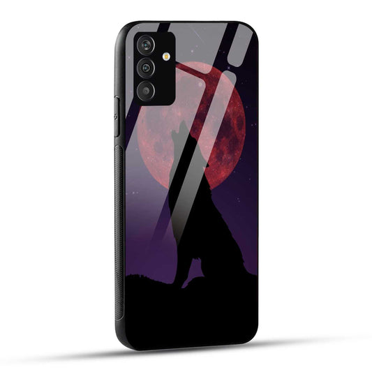 Samsung Galaxy A05s Back Cover Dark Purple Illustrated Wolf Printed Glass Case