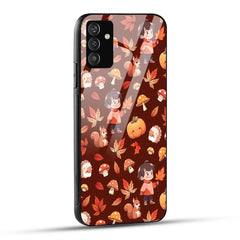 Samsung Galaxy A25 5G Back Cover Orange Cute Illustrative Autumn Fall Printed Glass Case