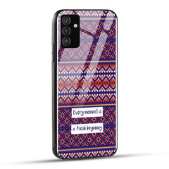 Samsung Galaxy A25 5G Back Cover Geometric Pattern And An Inspiring Phrase Printed Glass Case