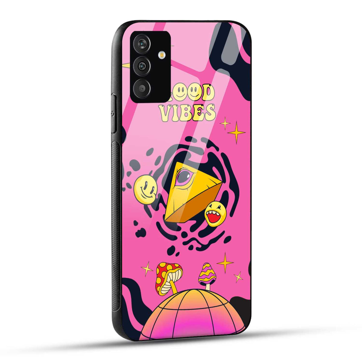 Samsung Galaxy A05s Back Cover Pink Playful Fun Psychedelic Printed Glass Case