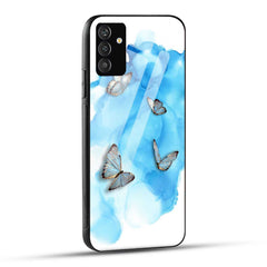 Samsung Galaxy S24 5G Back Cover Blue Butterfly Printed Glass Case