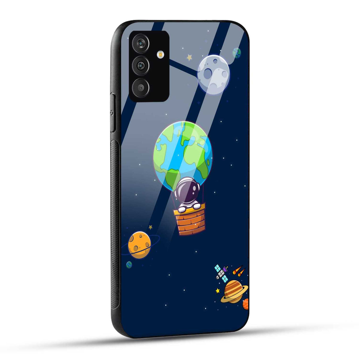 Samsung Galaxy A05s Back Cover Purple Illustration Cartoon Printed Glass Case