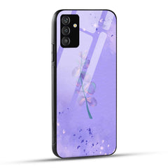 Samsung Galaxy S24 Plus 5G Back Cover Purple Pastel Floral Printed Glass Case