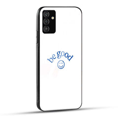 Samsung Galaxy S24 Plus 5G Back Cover White Blue Simple Be Good Printed Glass Case