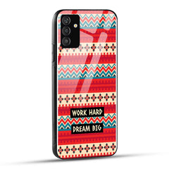 Samsung Galaxy A05s Back Cover Modern Patterns And A Work Hard Quote Printed Glass Case