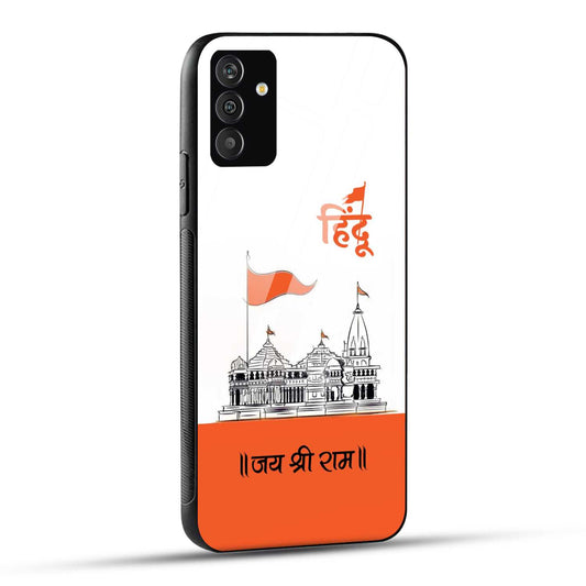 Samsung Galaxy A14 5G Back Cover Jai Shree Ram Mandir Art Printed Glass Case