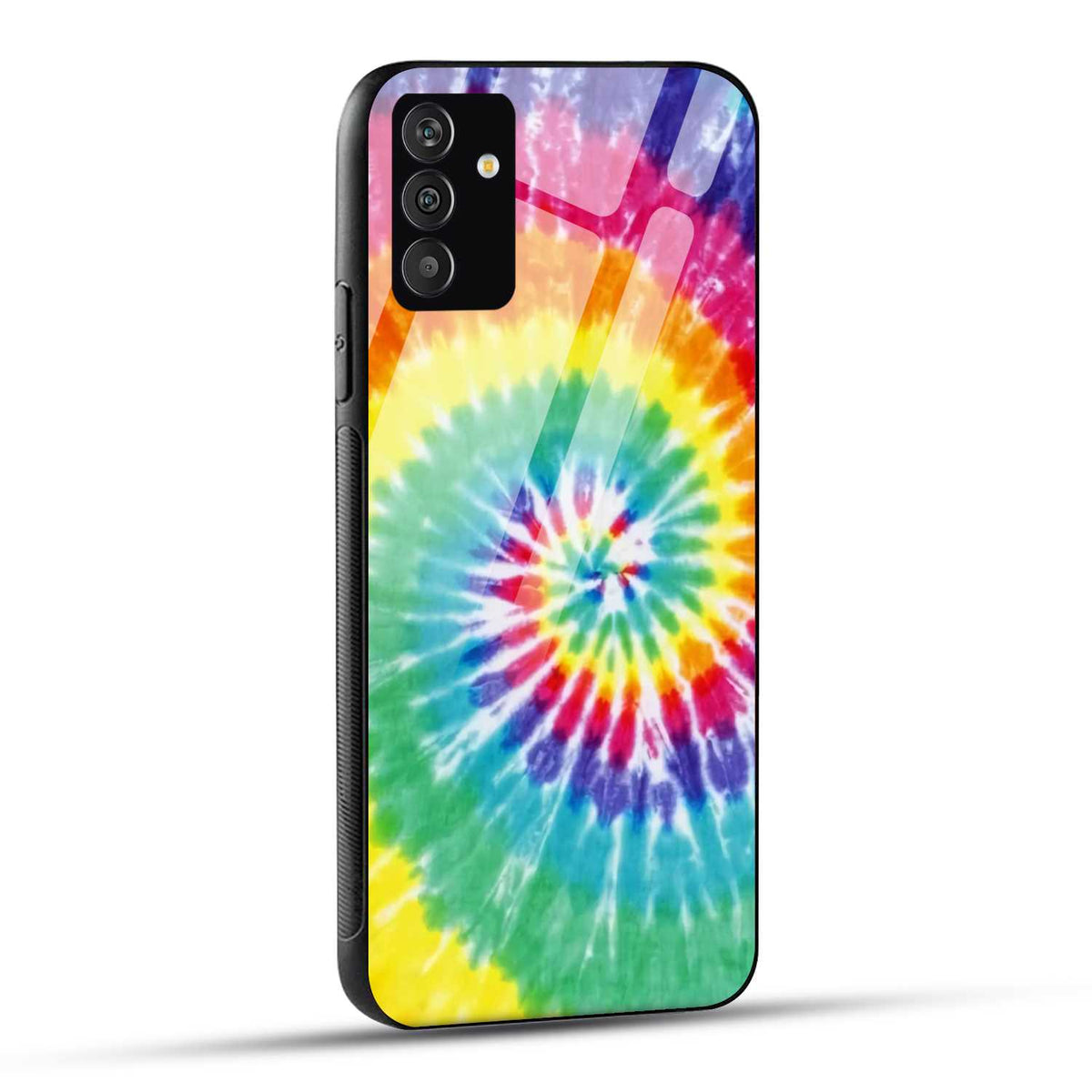 Samsung Galaxy F54 Back Cover Tie-Dye Rainbow Texture Printed Glass Case